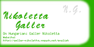 nikoletta galler business card